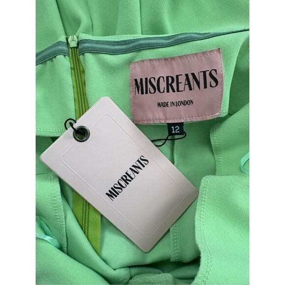 NWT Miscreants London Cupid Mini Dress With Gloves In Green UK 12 US 8 - Picture 6 of 10